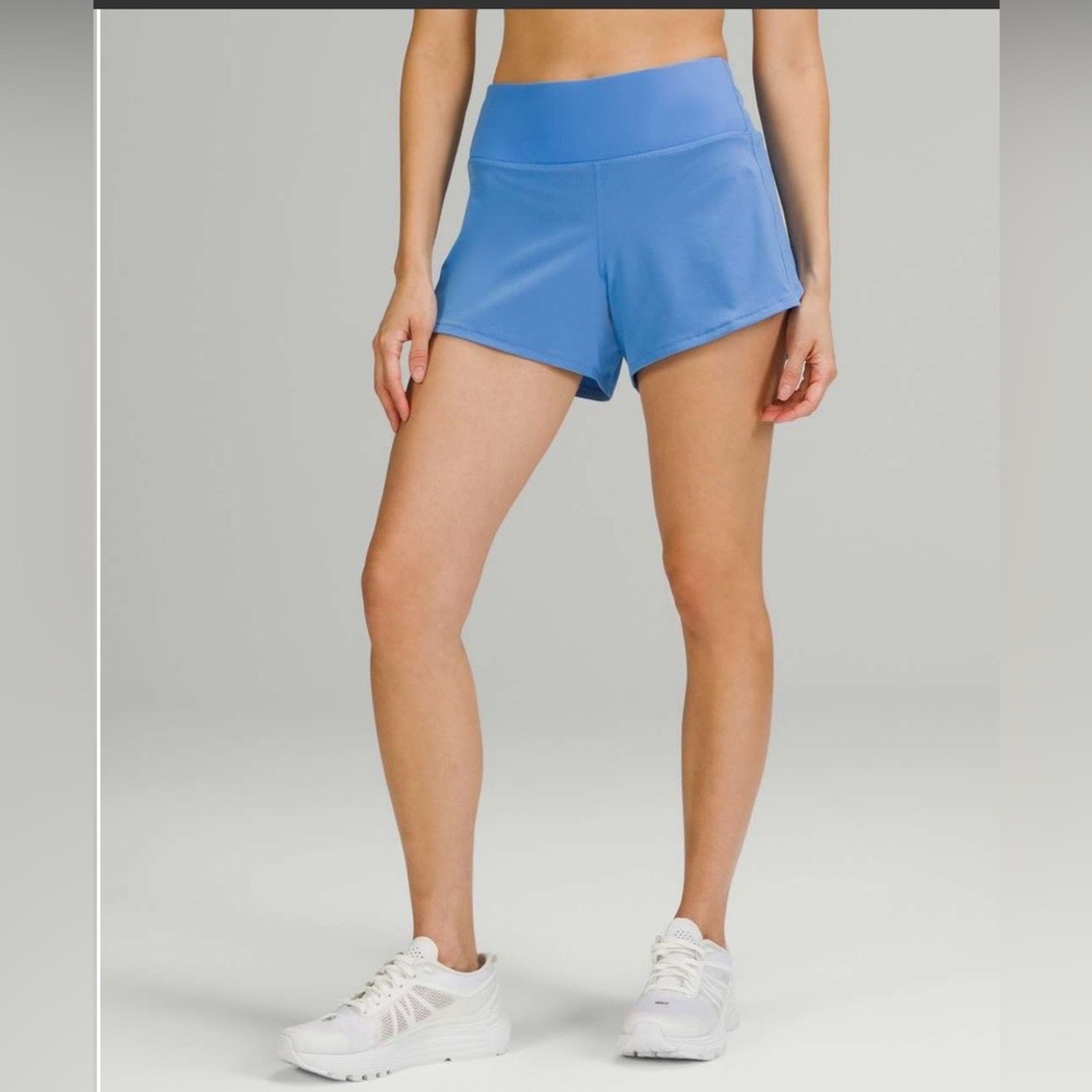 🍋Women’s Lululemon Speed Up Mid-Rise Lined Short 4" Size 8 Blue W7AYMT🍋